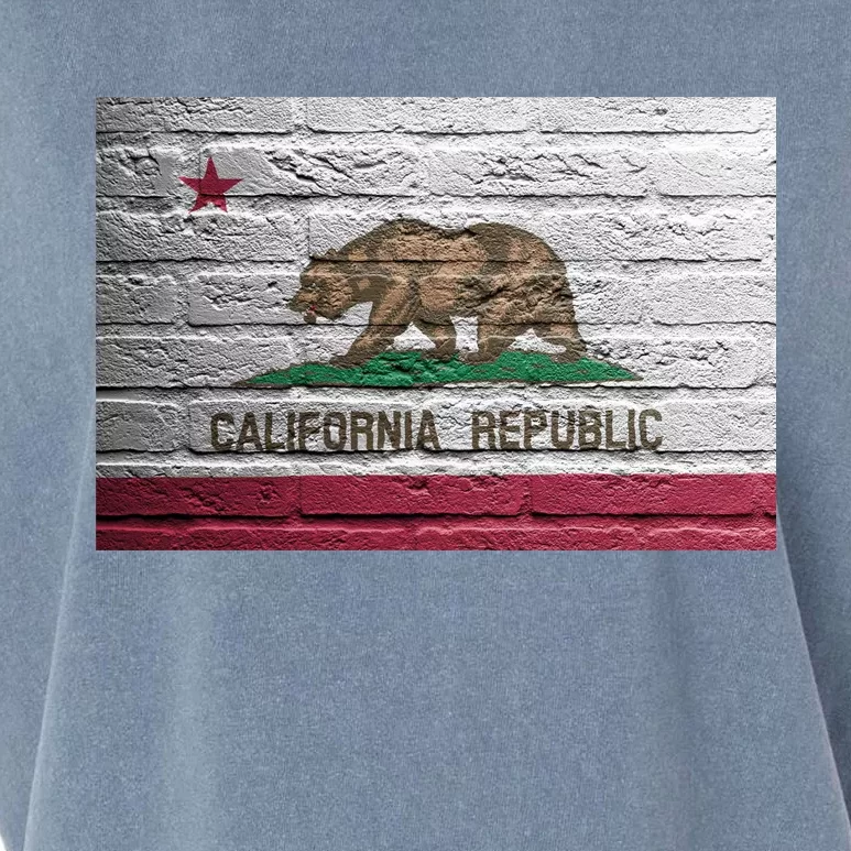 Brick California Republic Bear Flag Garment-Dyed Women's Muscle Tee