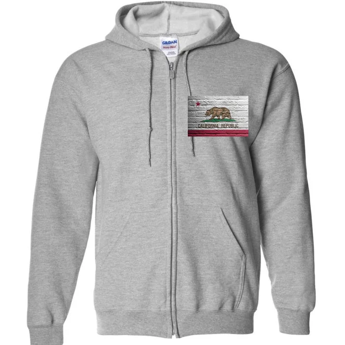 Brick California Republic Bear Flag Full Zip Hoodie