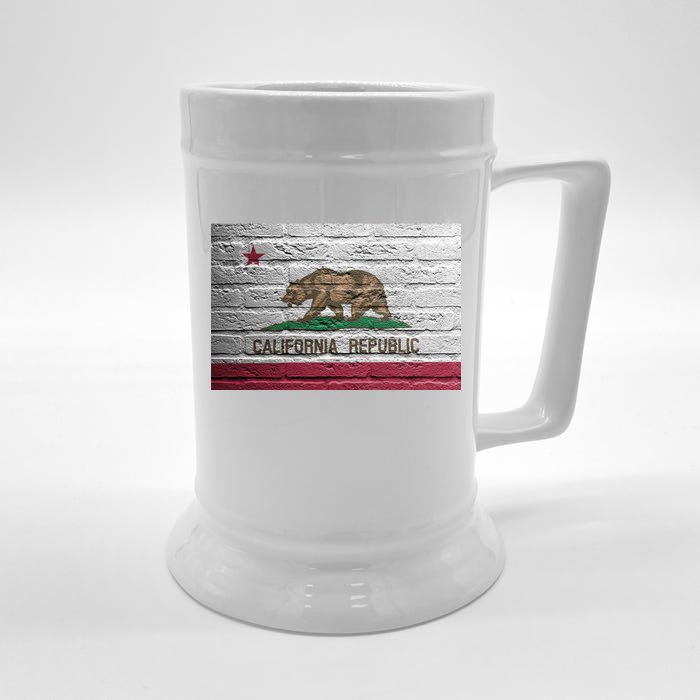 Brick California Republic Bear Flag Front & Back Beer Stein