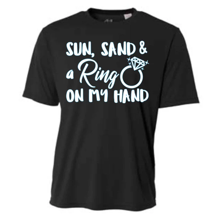 Bride Sun Sand & A Ring On My Hand Cooling Performance Crew T-Shirt