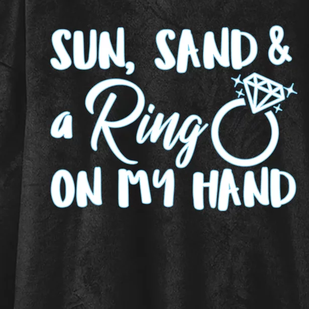 Bride Sun Sand & A Ring On My Hand Hooded Wearable Blanket