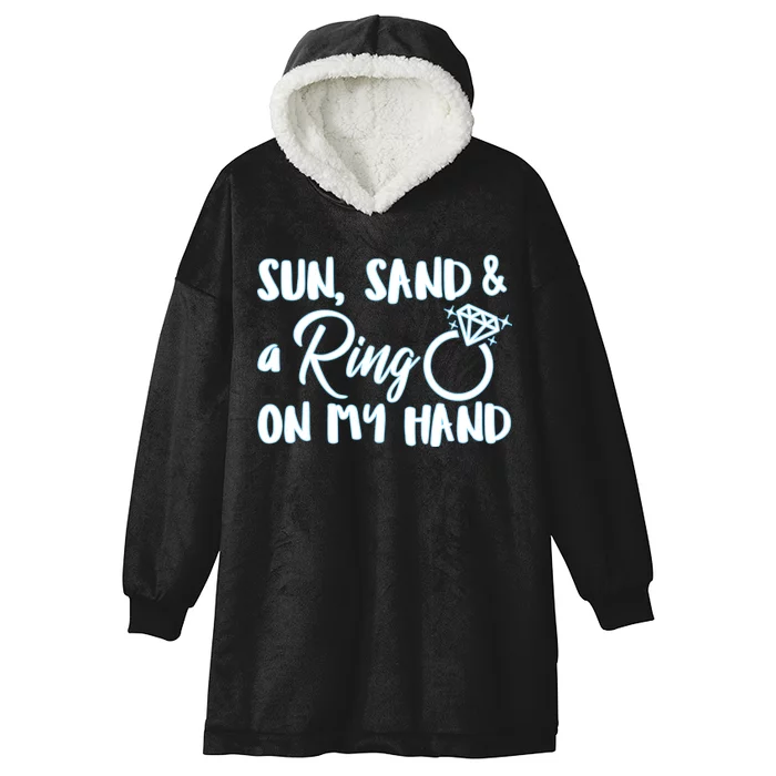 Bride Sun Sand & A Ring On My Hand Hooded Wearable Blanket