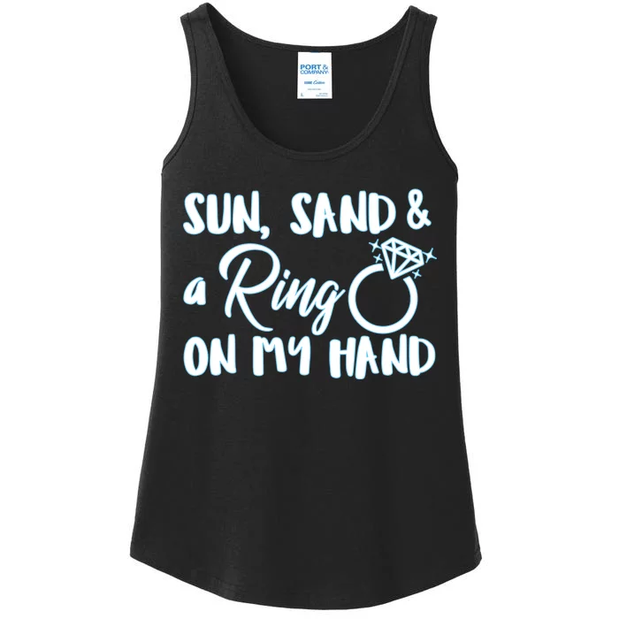 Bride Sun Sand & A Ring On My Hand Ladies Essential Tank