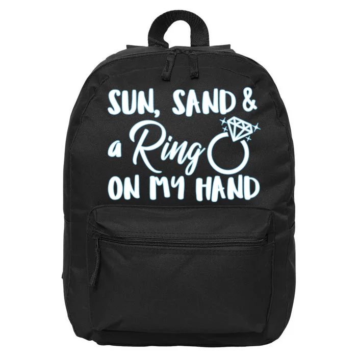 Bride Sun Sand & A Ring On My Hand 16 in Basic Backpack