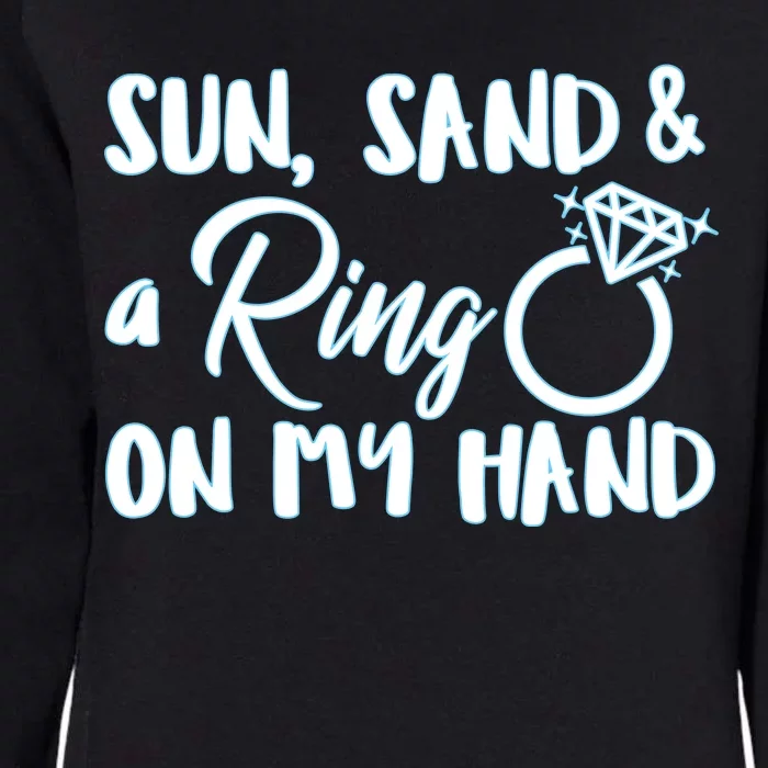 Bride Sun Sand & A Ring On My Hand Womens California Wash Sweatshirt