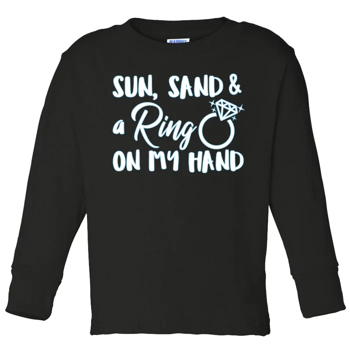 Bride Sun Sand & A Ring On My Hand Toddler Long Sleeve Shirt