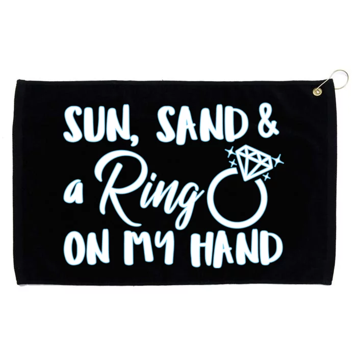 Bride Sun Sand & A Ring On My Hand Grommeted Golf Towel