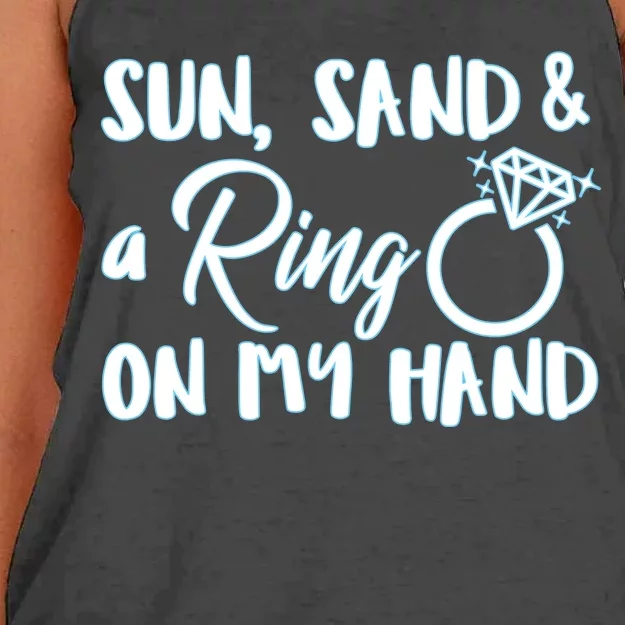 Bride Sun Sand & A Ring On My Hand Women's Knotted Racerback Tank