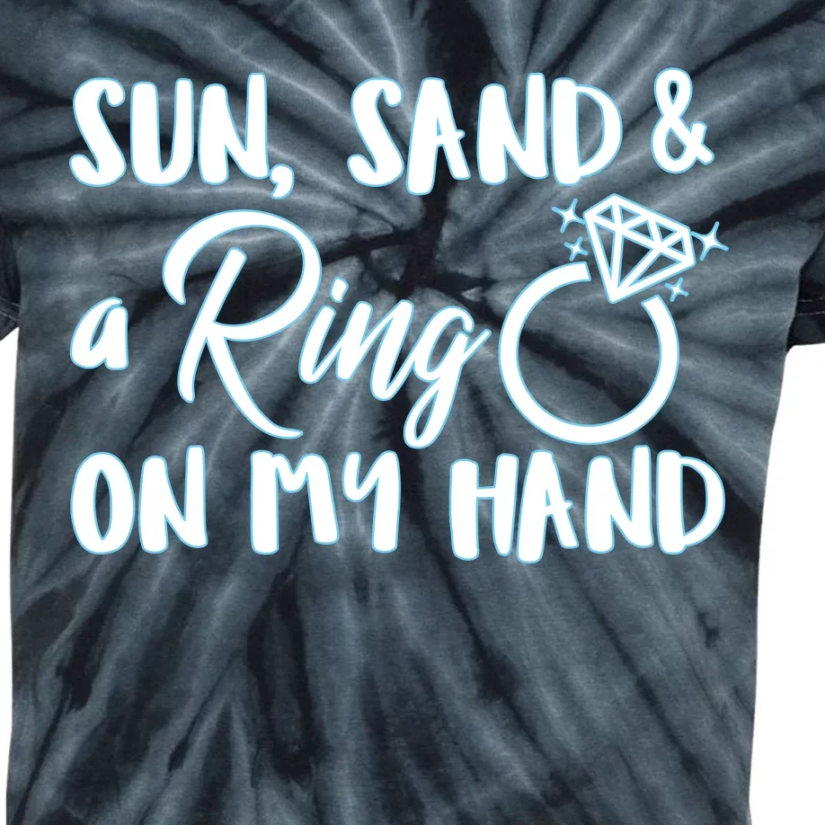 Bride Sun Sand & A Ring On My Hand Kids Tie-Dye T-Shirt