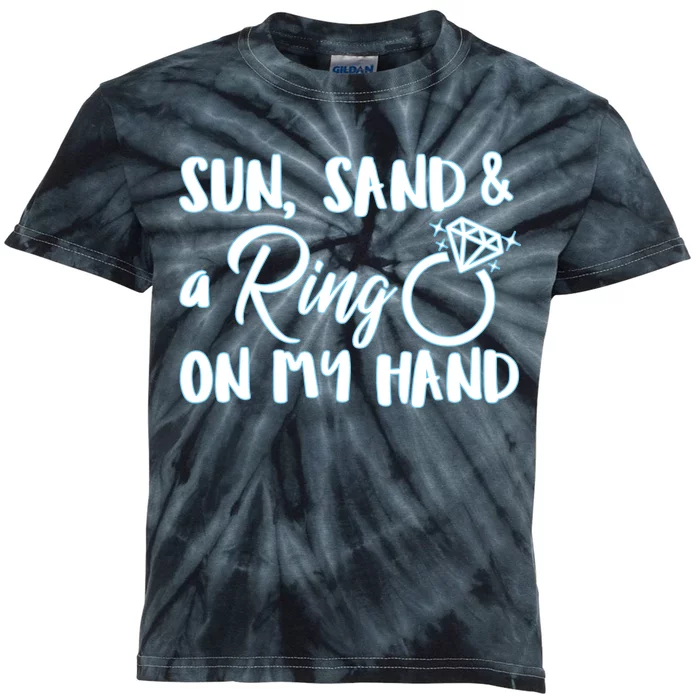 Bride Sun Sand & A Ring On My Hand Kids Tie-Dye T-Shirt