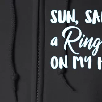 Bride Sun Sand & A Ring On My Hand Full Zip Hoodie