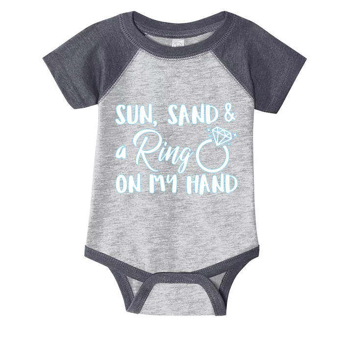 Bride Sun Sand & A Ring On My Hand Infant Baby Jersey Bodysuit