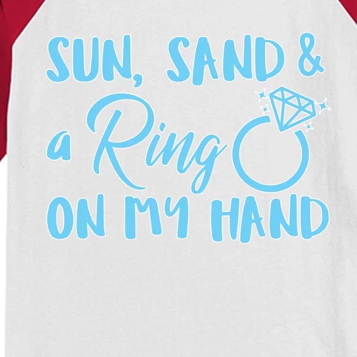 Bride Sun Sand & A Ring On My Hand Kids Colorblock Raglan Jersey