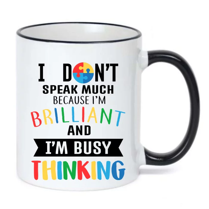 Brilliant And Busy Thinking Autism Awareness Black Color Changing Mug