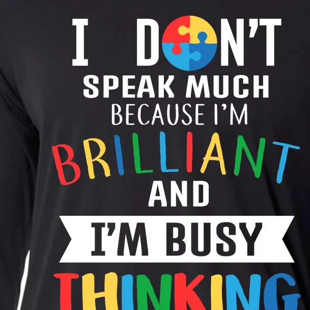 Brilliant And Busy Thinking Autism Awareness Cooling Performance Long Sleeve Crew