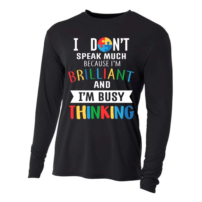 Brilliant And Busy Thinking Autism Awareness Cooling Performance Long Sleeve Crew