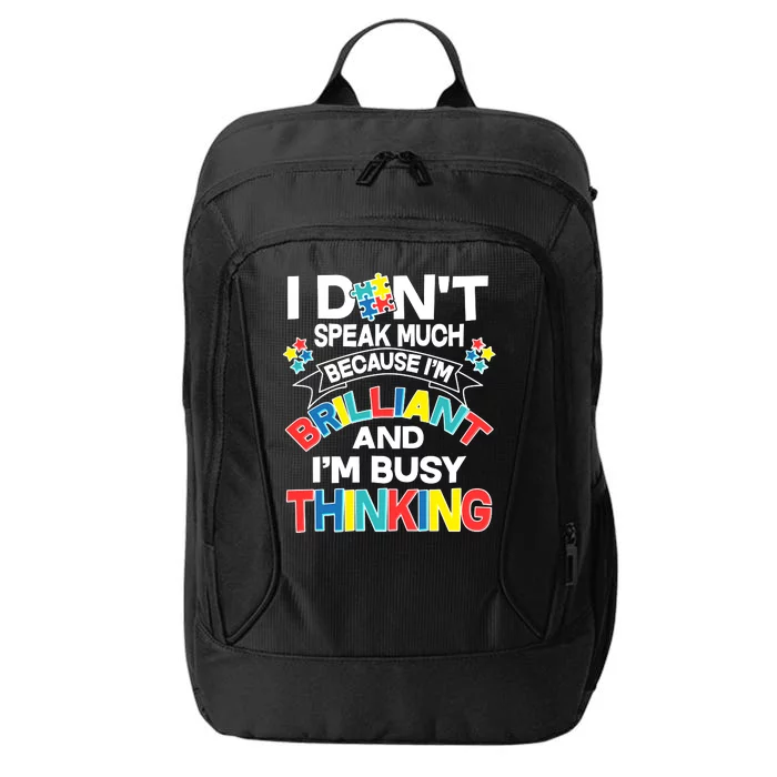 Brilliant Busy Thinking Autism Awareness Quote City Backpack