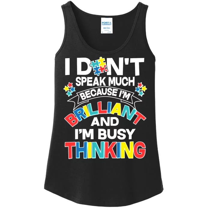 Brilliant Busy Thinking Autism Awareness Quote Ladies Essential Tank