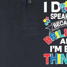 Brilliant Busy Thinking Autism Awareness Quote Softstyle Adult Sport Polo