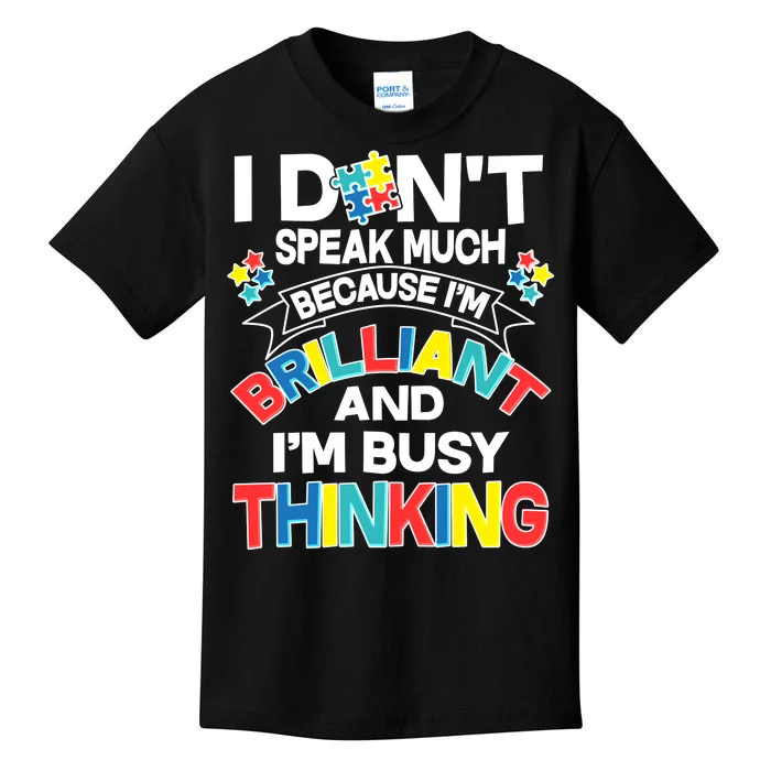 Brilliant Busy Thinking Autism Awareness Quote Kids T-Shirt