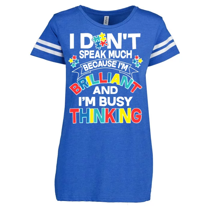 Brilliant Busy Thinking Autism Awareness Quote Enza Ladies Jersey Football T-Shirt