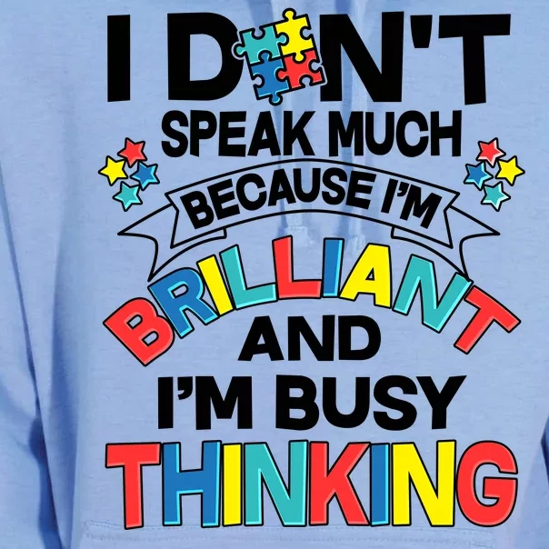 Brilliant Busy Thinking Autism Awareness Quote Unisex Surf Hoodie