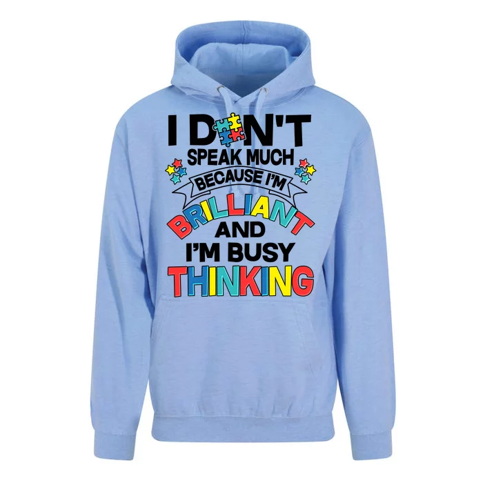 Brilliant Busy Thinking Autism Awareness Quote Unisex Surf Hoodie