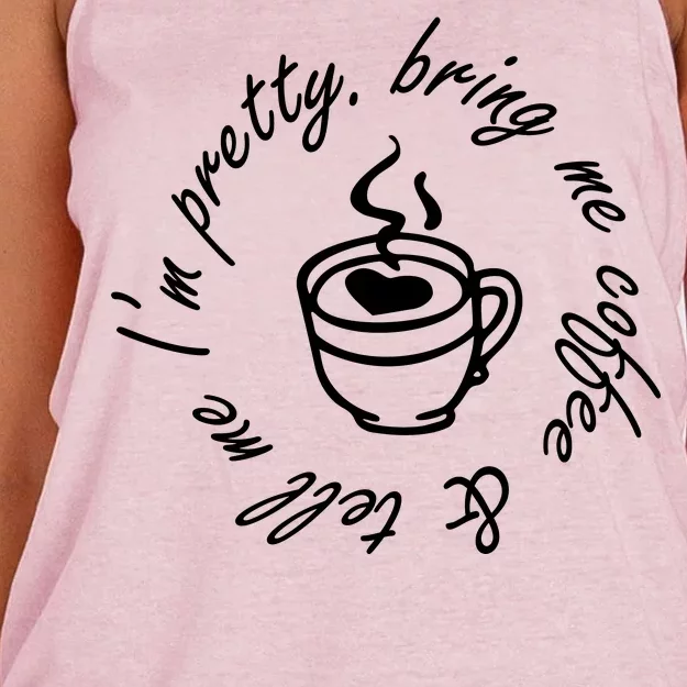 Bring Me Coffee And Tell Me I'm Pretty Women's Knotted Racerback Tank