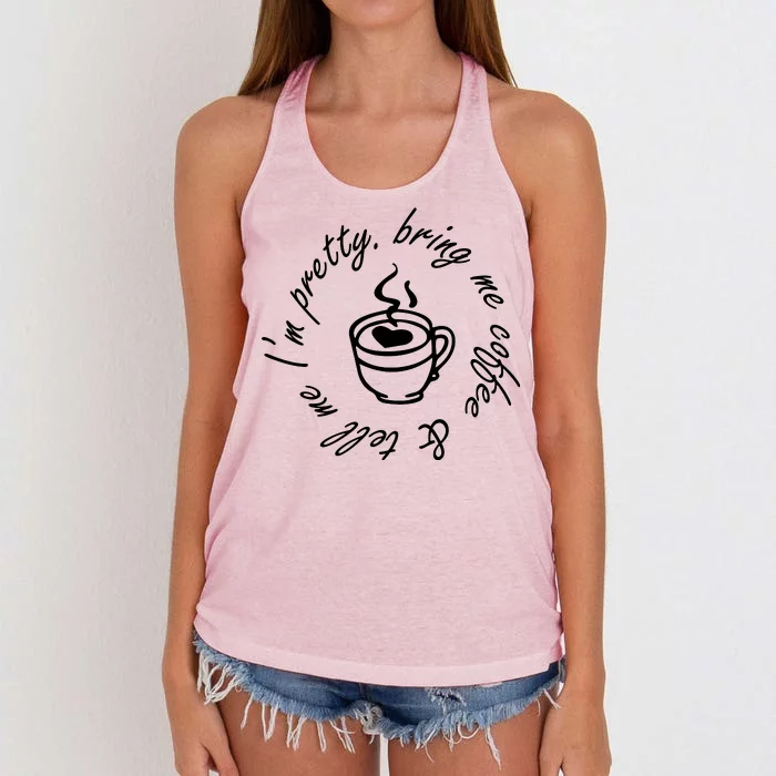 Bring Me Coffee And Tell Me I'm Pretty Women's Knotted Racerback Tank