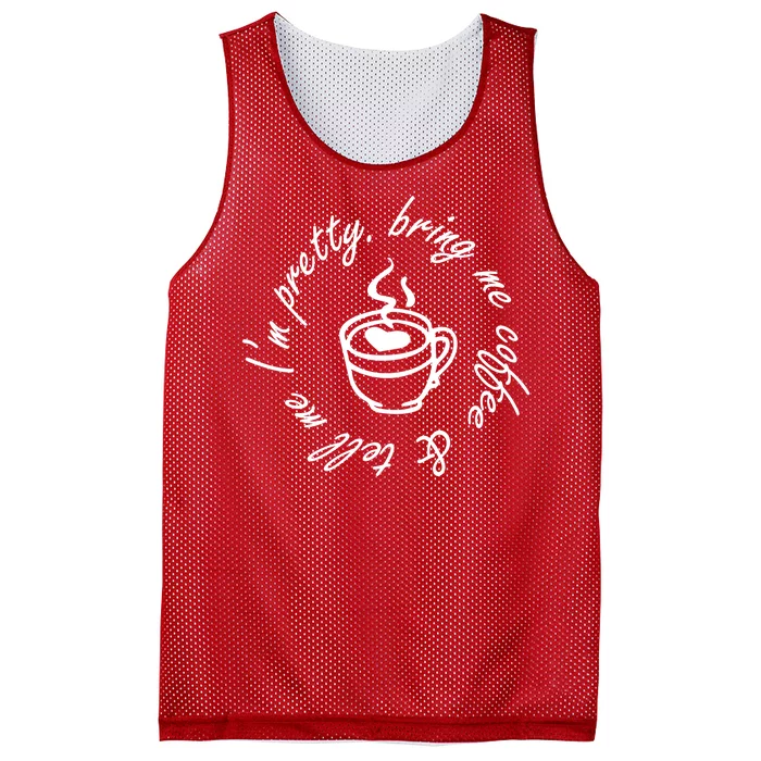 Bring Me Coffee And Tell Me I'm Pretty Mesh Reversible Basketball Jersey Tank