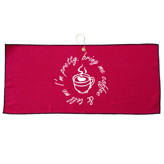 Bring Me Coffee And Tell Me I'm Pretty Large Microfiber Waffle Golf Towel