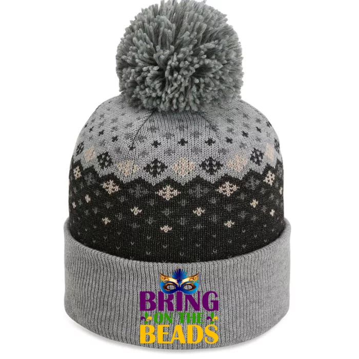 Bring On The Beads Mardi Gras The Baniff Cuffed Pom Beanie