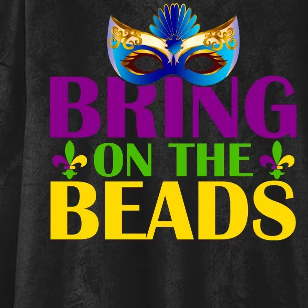 Bring On The Beads Mardi Gras Hooded Wearable Blanket