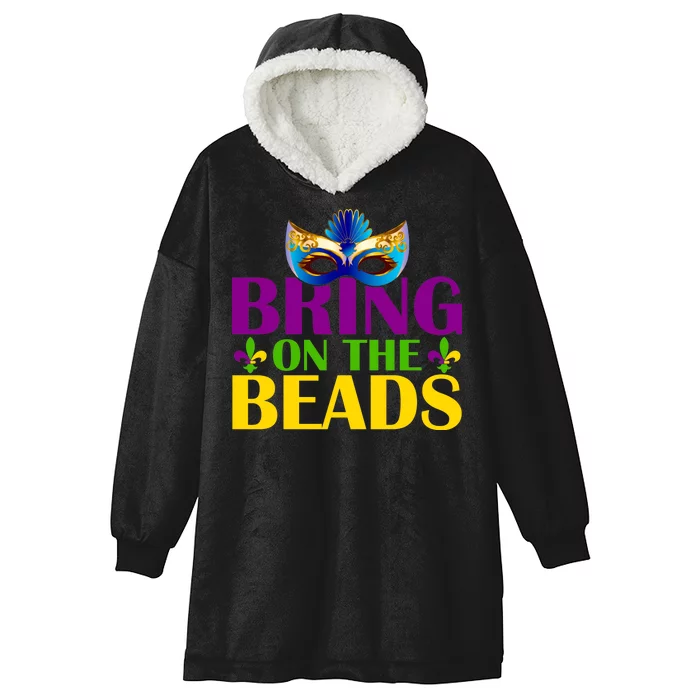 Bring On The Beads Mardi Gras Hooded Wearable Blanket