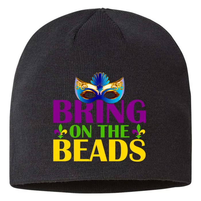 Bring On The Beads Mardi Gras 8 1/2in Sustainable Knit Beanie