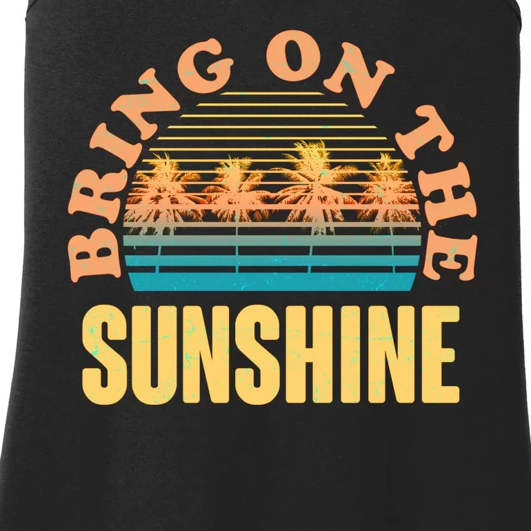 Bring On The Sunshine Tropical Palm Trees Ladies Essential Tank