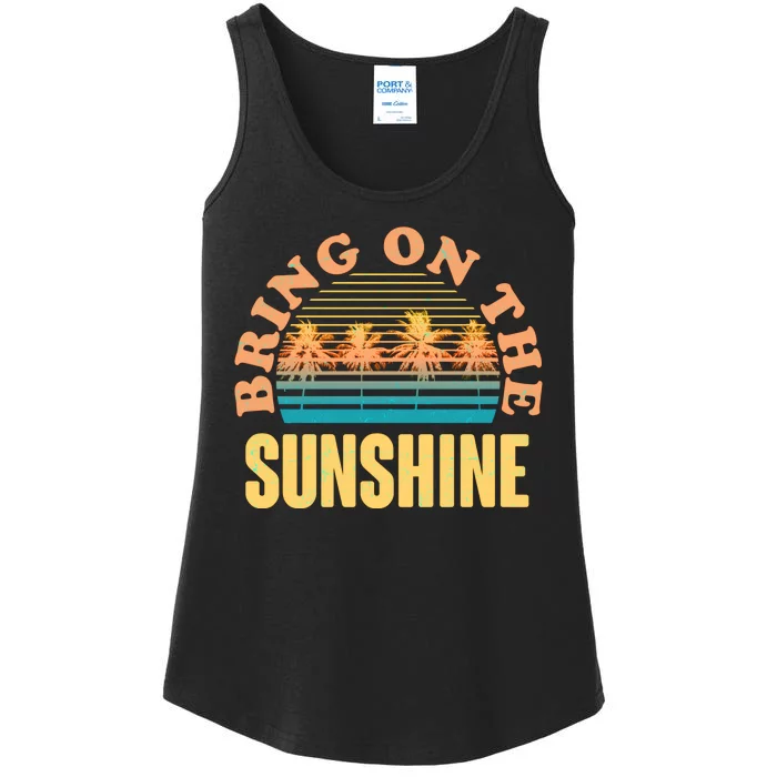 Bring On The Sunshine Tropical Palm Trees Ladies Essential Tank