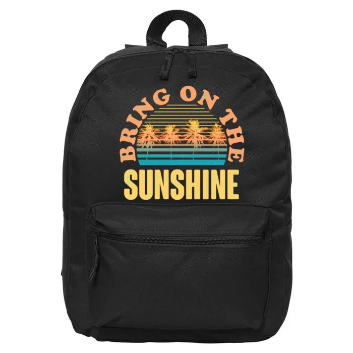 Bring On The Sunshine Tropical Palm Trees 16 in Basic Backpack