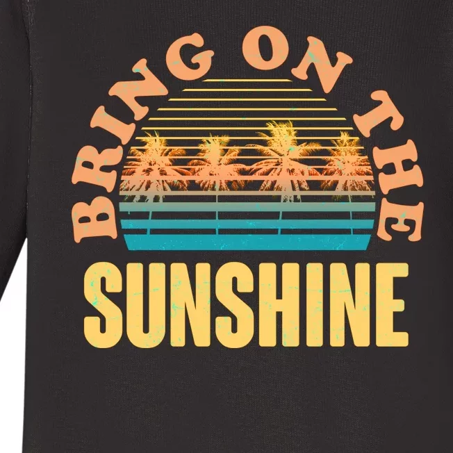 Bring On The Sunshine Tropical Palm Trees Baby Long Sleeve Bodysuit