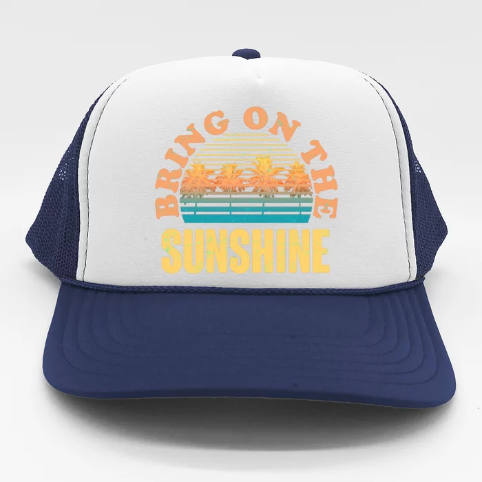 Bring On The Sunshine Tropical Palm Trees Trucker Hat