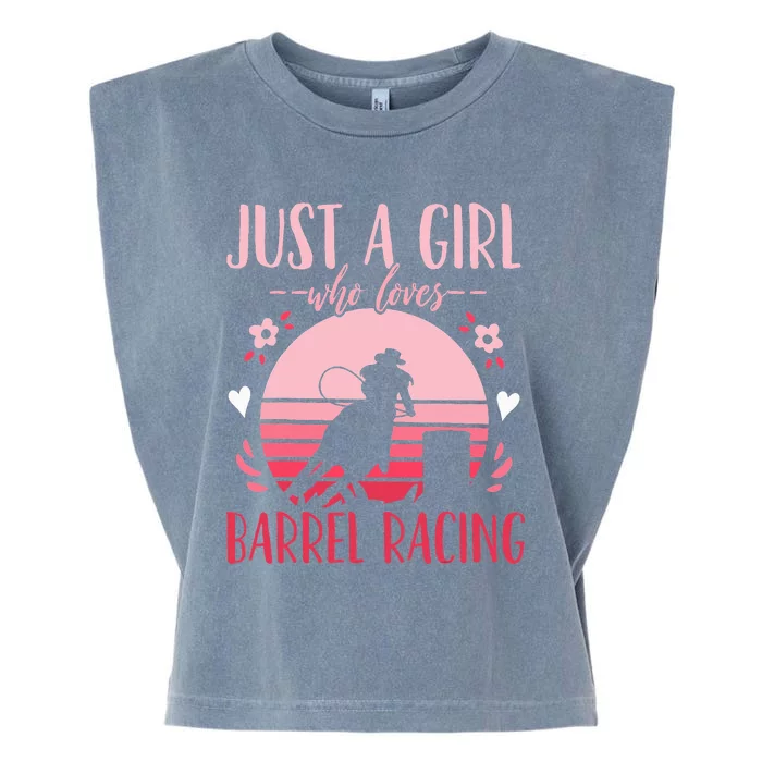 Barrel Racing Just a Who Loves Barrel Racing Retro Garment-Dyed Women's Muscle Tee