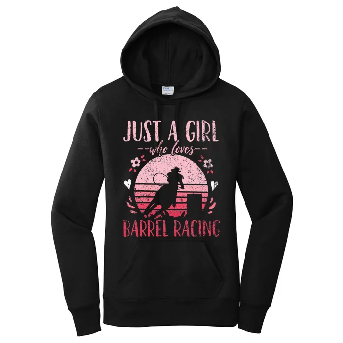 Barrel Racer Just a Who Loves Barrel Racing Vintage Women's Pullover Hoodie