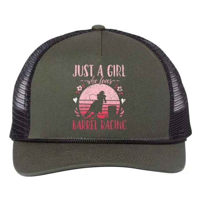 Barrel Racer Just a Who Loves Barrel Racing Vintage Retro Rope Trucker Hat Cap