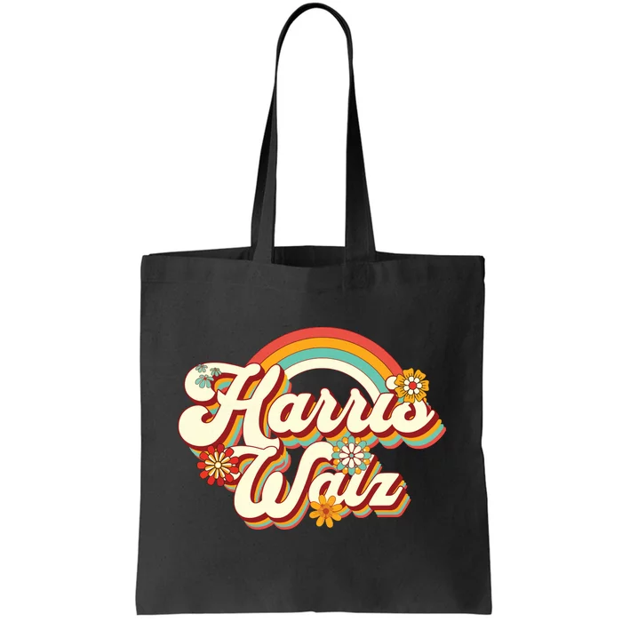 Boho Rainbow Kamala Harris Tim Walz Waltz Tote Bag