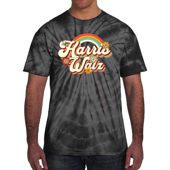 Boho Rainbow Kamala Harris Tim Walz Waltz Tie-Dye T-Shirt