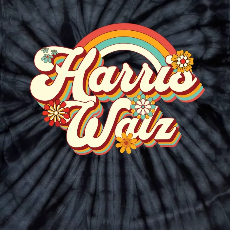 Boho Rainbow Kamala Harris Tim Walz Waltz Tie-Dye T-Shirt