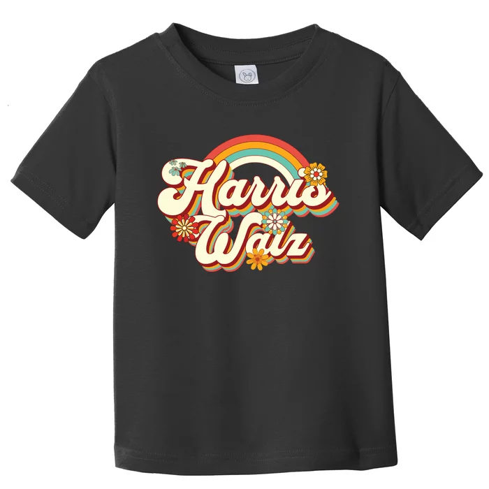 Boho Rainbow Kamala Harris Tim Walz Waltz Toddler T-Shirt