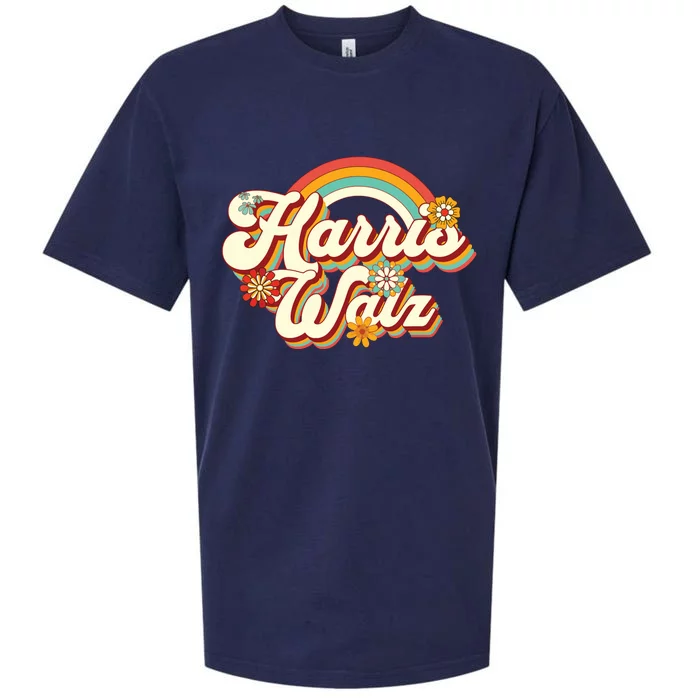 Boho Rainbow Kamala Harris Tim Walz Waltz Sueded Cloud Jersey T-Shirt