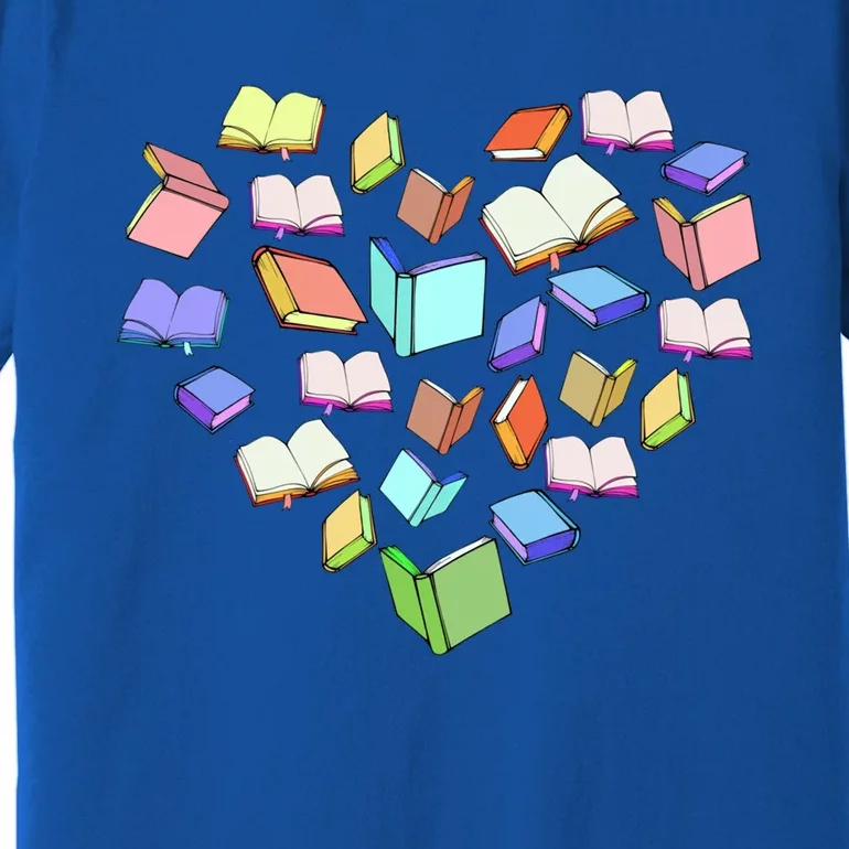 Book Reading Lover Heart Librarian Bookworm Funny Gift Premium T-Shirt