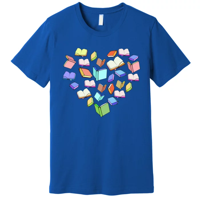 Book Reading Lover Heart Librarian Bookworm Funny Gift Premium T-Shirt